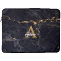 Personalized Name Initial Marble 17  Vertical Laptop Sleeve Case With Pocket View1