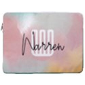 Personalized Watercolor Initial Name Laptop Sleeve Case with Pocket 17  Vertical Laptop Sleeve Case With Pocket View1