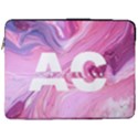 Personalized Name Marble 2 17  Vertical Laptop Sleeve Case With Pocket View1