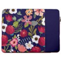 Personalized Floral Name Laptop Sleeve Case with Pocket 17  Vertical Laptop Sleeve Case With Pocket View2
