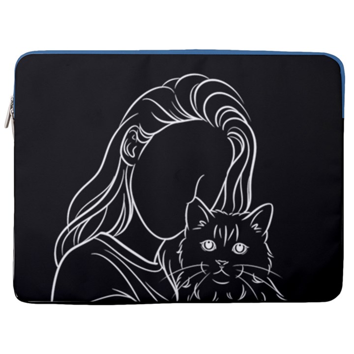 Personalized Hand Draw Style 17  Vertical Laptop Sleeve Case With Pocket