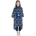 Personalized Name Night Rainbow Pattern Kids  Hooded Rain Ponchos View1