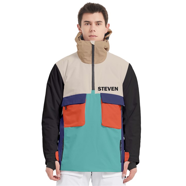 Personalized Mix Color Any Text Name Men s Pullover Zip Ski and Snowboard Waterproof Breathable Jacket