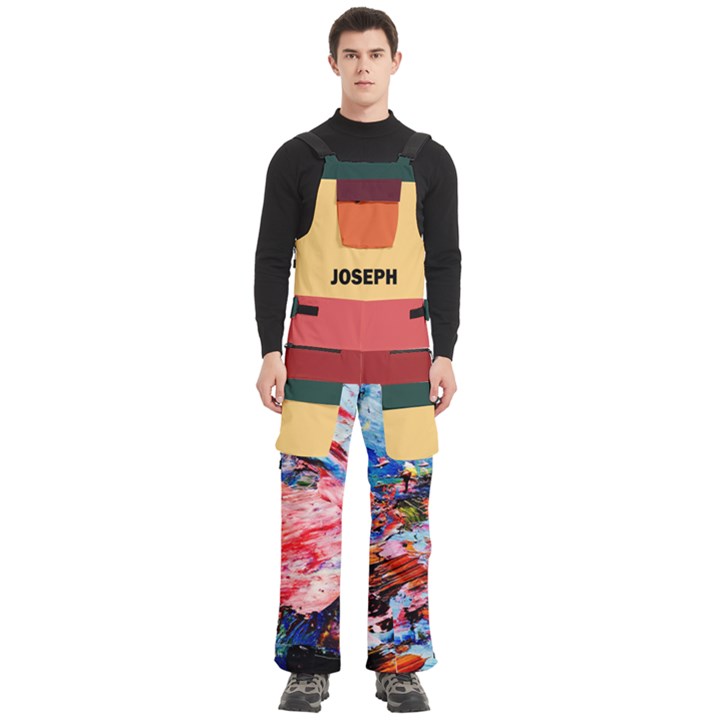 Custom Mix Color Any Text Name Men s Side Zip Front Pouch Ski And Snowboard Bib Pants	