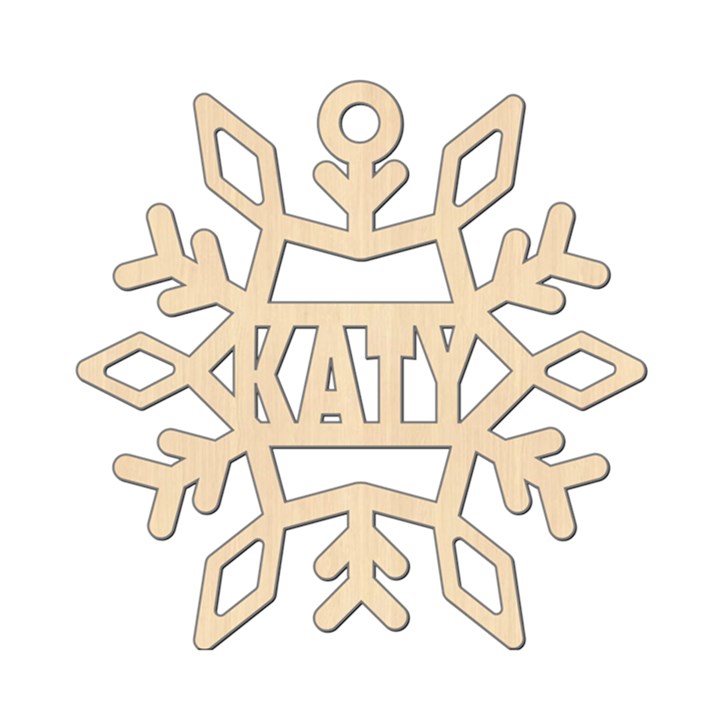 Personalized Classic Snowflake Shape Wood Ornament