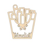 Personalized Fast Food Fries Wood Ornament Front