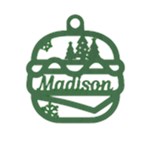 Personalized Burger Christmas Tree Wood Ornament Front