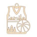 Personalized Basketball Top Christmas Wood Ornament Front