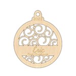 Personalized Name First Christmas Wood Ornament Front