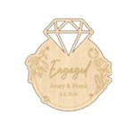  Personalized Diamond Ring Rose Wood Ornament Front