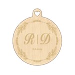 Personalized Wedding Flowers Ring Wood Ornament Front
