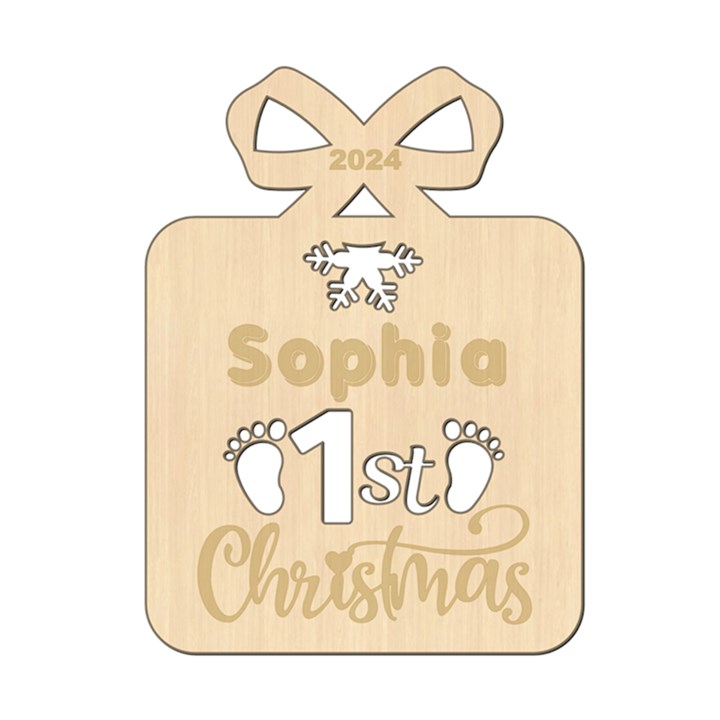 Personalized First Christmas Gift Wood Ornament