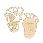 Personalized Baby Foot Boy Wood Ornament Front