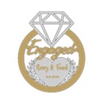  Personalized Name Diamond Ring Engaged  Wood Ornament Front
