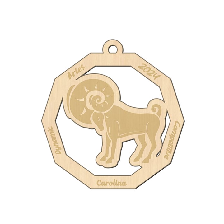 Personalized Zodiac Facts Aries Wood Ornament