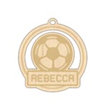 Personalized Sport Soccer Wood Ornament Front