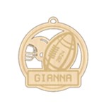 Personalized Sport Football Wood Ornament Front