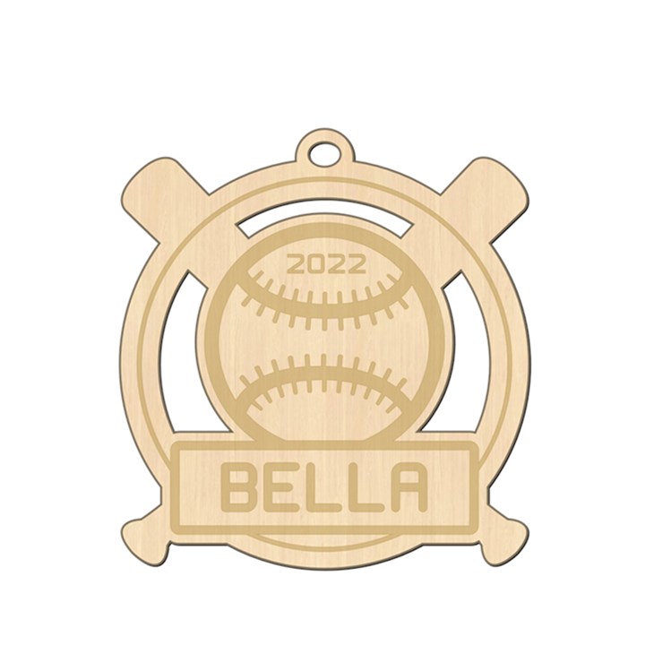 Personalized Sport Baseball Wood Ornament