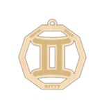 Personalized Zodiac Sign Gemini Wood Ornament Front