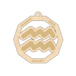 Personalized Zodiac Sign Aquarius Wood Ornament Front