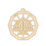 Personalized Zodiac Symbols Libra Wood Ornament Front