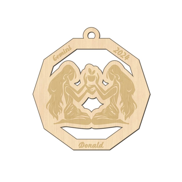Personalized Zodiac Facts Gemini Wood Ornament