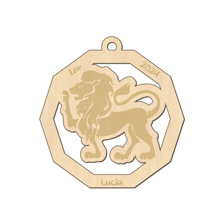 Personalized Zodiac Facts Leo Wood Ornament