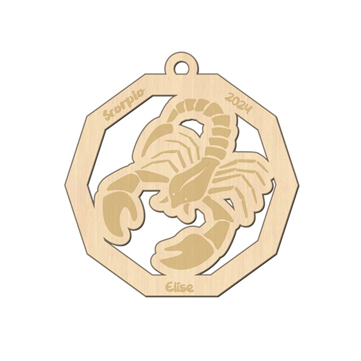 Personalized Zodiac Facts Scorpio Wood Ornament