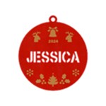 Personalized Christmas Ball Name 2 Wood Ornament Front