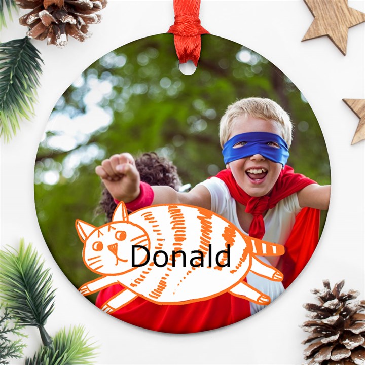 Cat Round Ornament (Two Sides)