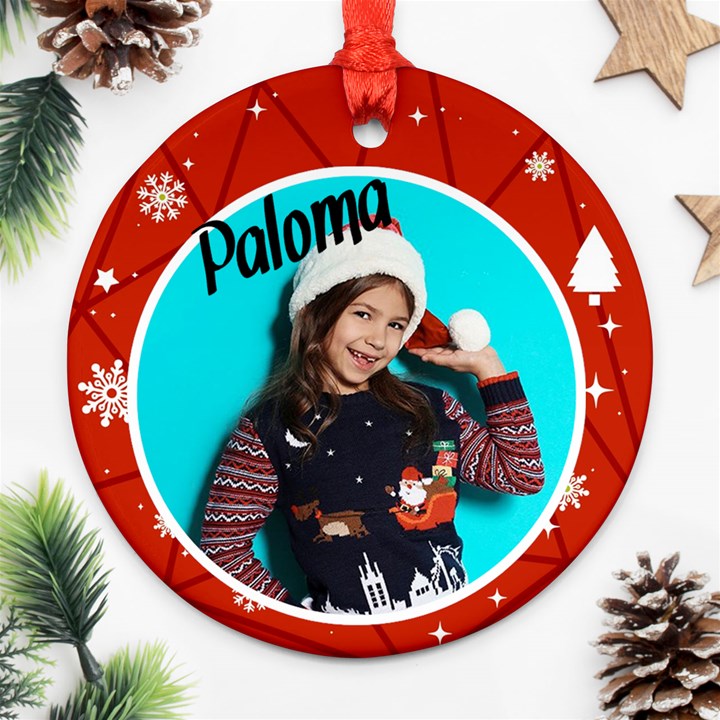 Xmas photo Circle Ornaments Round Ornament (Two Sides)