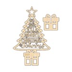 Personalized 3D Xmas Tree3 Ornament Wood Ornament Front