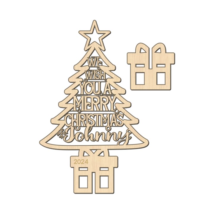 Personalized 3D Xmas Tree3 Ornament Wood Ornament