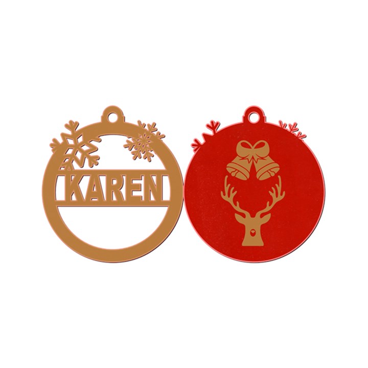Personalized 2 Layers Xmas Graphic Ornament Wood Ornament