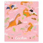 Personalized Baby Dinosaur Blanket Two Sides Premium Plush Fleece Blanket (Kids Size) 50 x40  Blanket Front