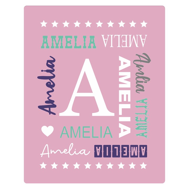 Personalized Name Two Sides Premium Plush Fleece Blanket (Teen Size)