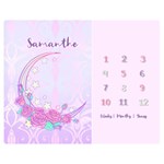 Personalized Baby Months Sweet Moon Rose Two Sides Premium Plush Fleece Blanket (Teen Size) 60 x50  Blanket Front