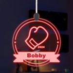 Personalized Sport Theme Boxing LED Acrylic Ornament Front