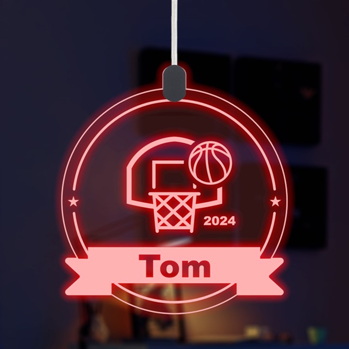 Personalized Sport Theme Basketball LED Acrylic Ornament