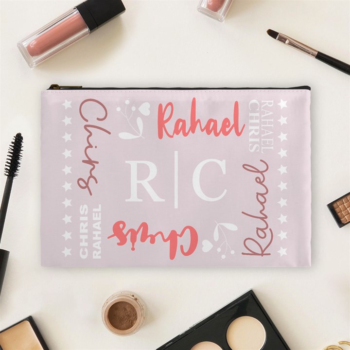 Personalized Name Wedding Family Love Cosmetic Bag (Large)