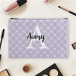 Personalized Name Monogram Heart Love Cross Cosmetic Bag (Large) Front