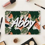 Personalized Tropical Polka Plants Cosmetic Bag (Large) Front