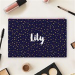  Personalized Pattern Seamless Gold Stars Cosmetic Bag (Large) Back