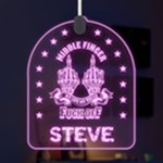 Personalized Middle Finger Attitude Name LED Acrylic Ornament Front