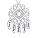 Personalized Name Dream Catcher 925 Sterling Silver Name Pendant Necklace Front