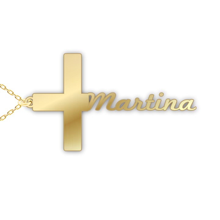 Personalized Name Cross 925 Sterling Silver Name Pendant Necklace