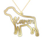 Personalized Dog Pet Name 925 Sterling Silver Name Pendant Necklace Front