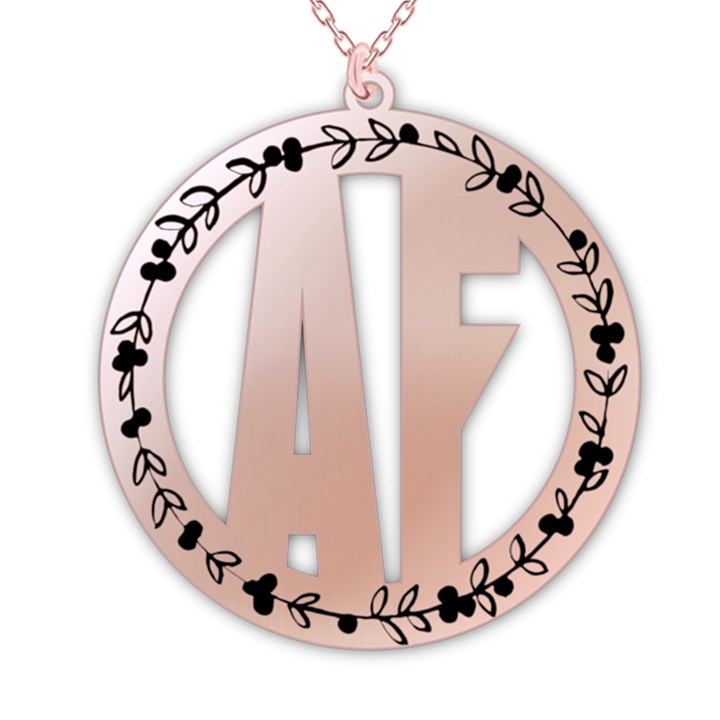 Personalized Double Initial 925 Sterling Silver Name Pendant Necklace