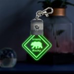 Personalized Name Bear LED Key Chain Front