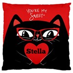 Personalized Valentine Cat Large Cushion Case (One Side) Front
